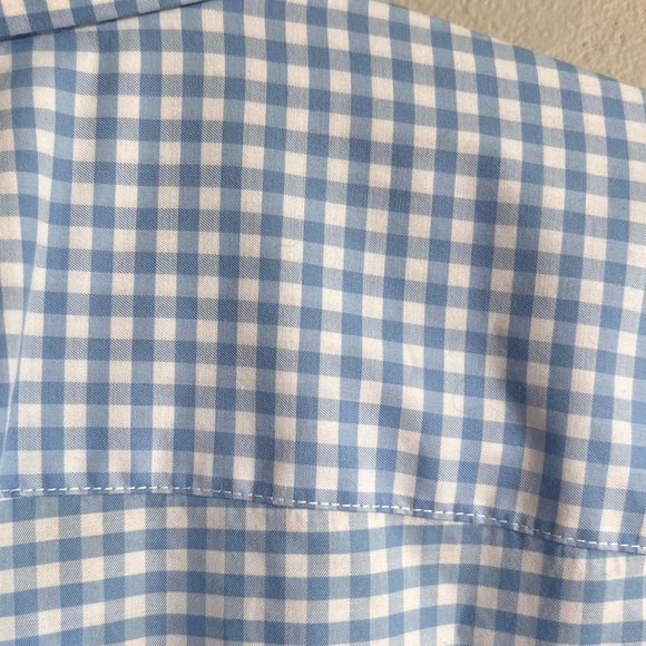 Untuckit Wrinkle Free Kelly Button Down Shirt Blue Gingham Cotton L - Picture 6 of 6
